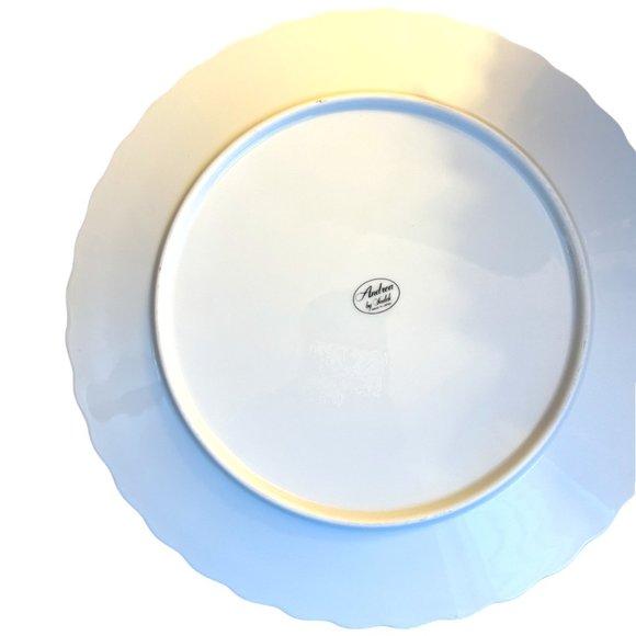 Vtg 1970s ANDREA BY SADEK Cake Plate & Server Porcelain Floral Raspberries - Picture 14 of 15